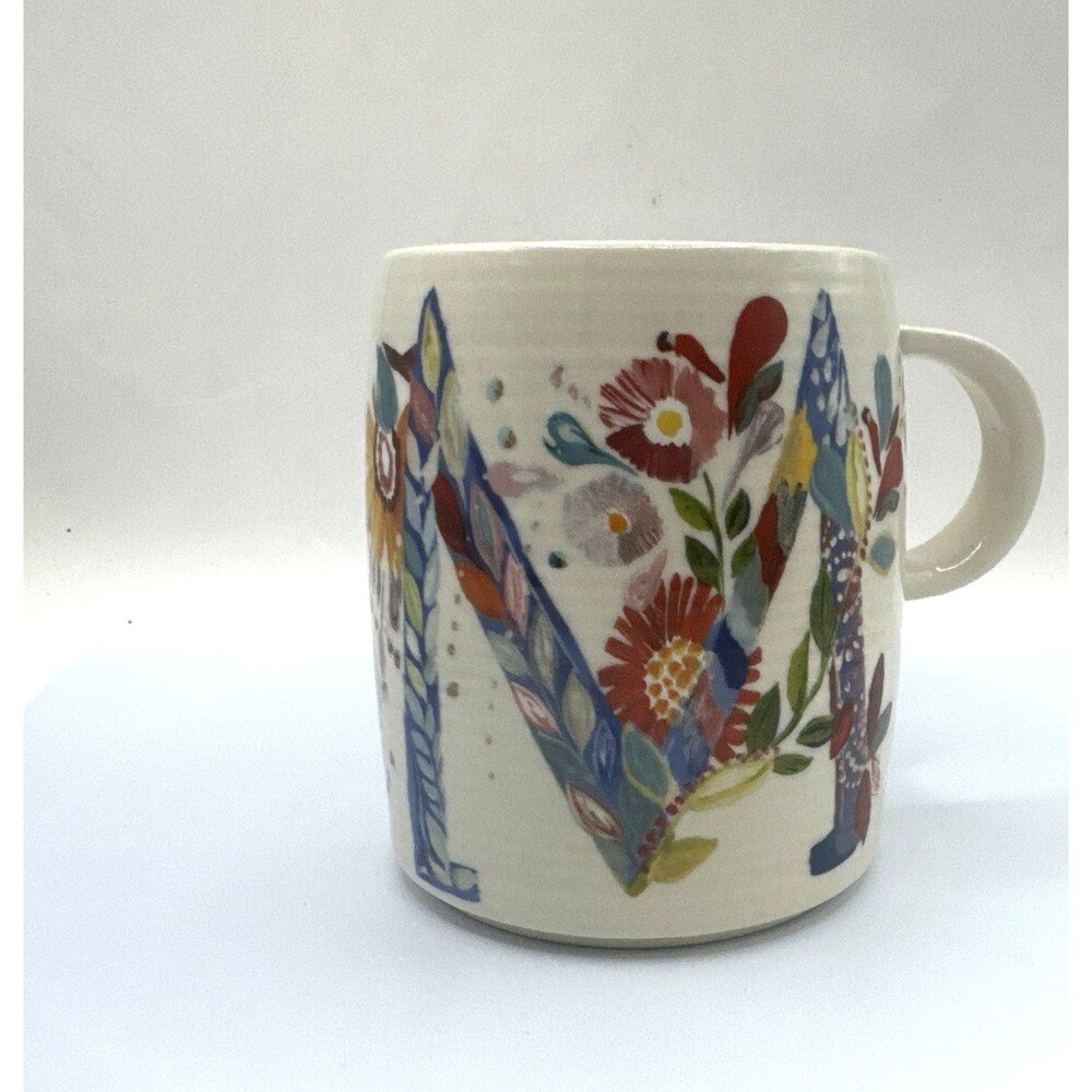 Anthropologie Initial  M - Petal Palette Monogram  Mug  Coffee Starla M Halfmann